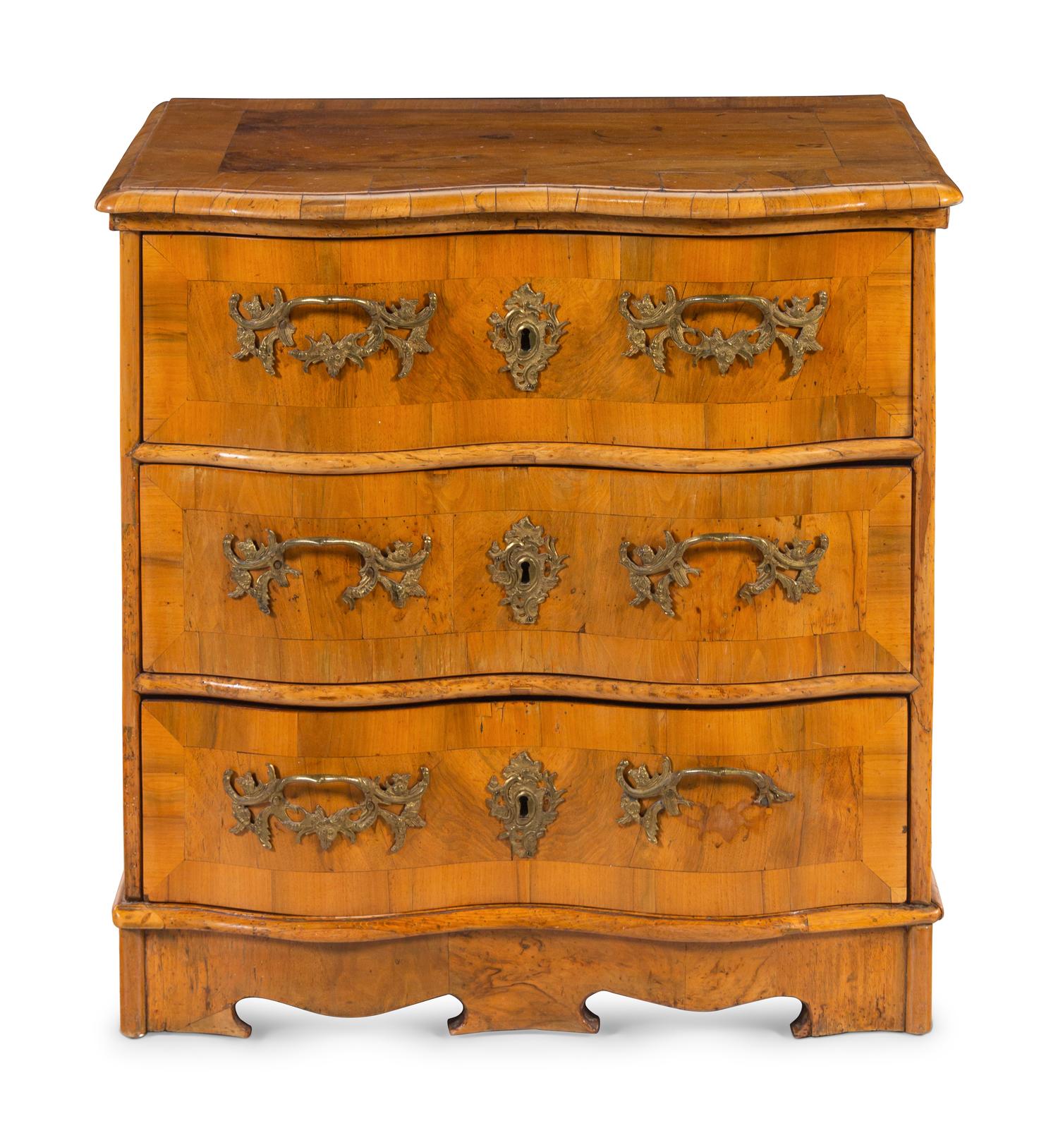 A German or Austrian Burl Walnut Commode