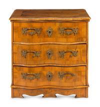 A German or Austrian Burl Walnut Commode
