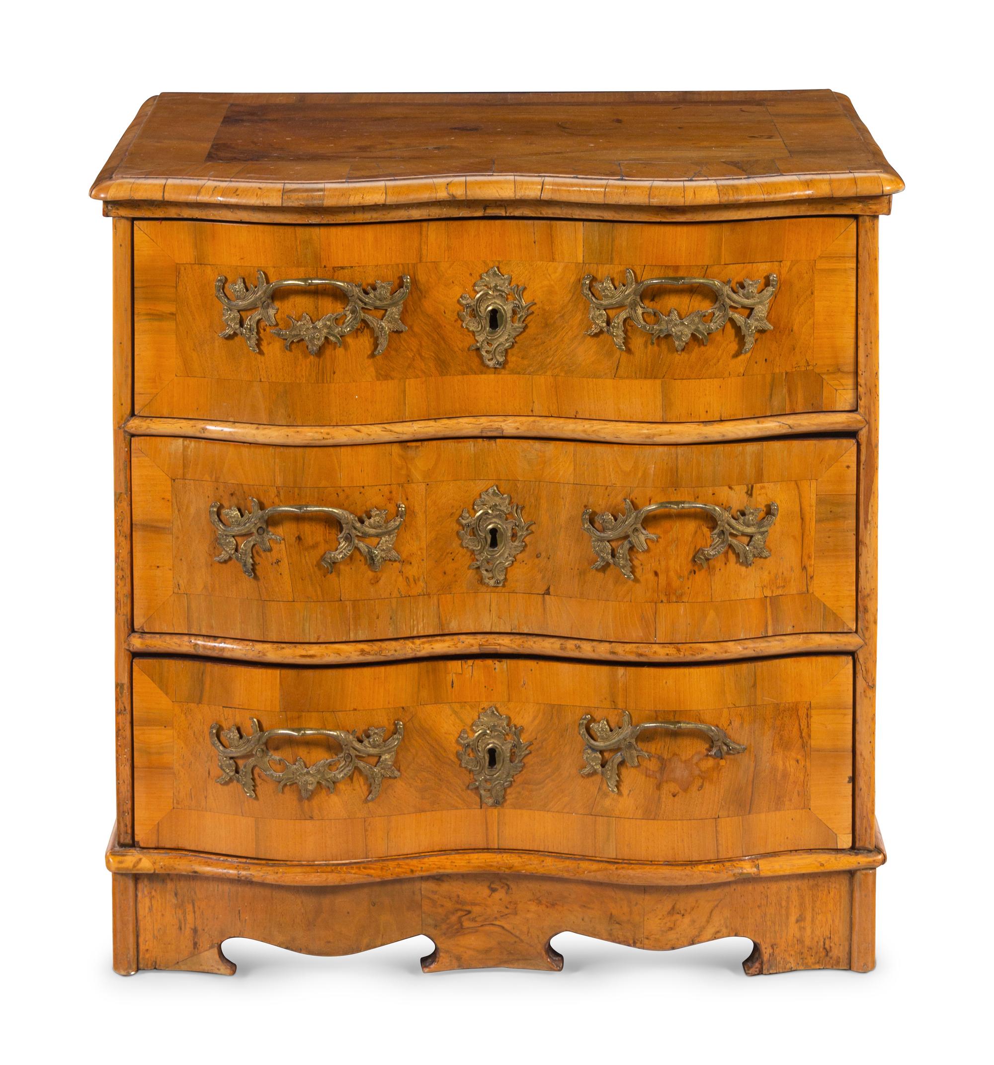 A German or Austrian Burl Walnut Commode