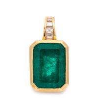 Gold, Emerald and Diamond Pendant