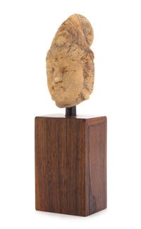 A Stone Head of Guanyin Height 3 1/2 inches.