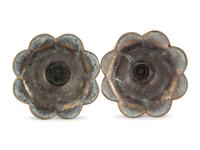A Pair of English Brass Petal Base Candlesticks