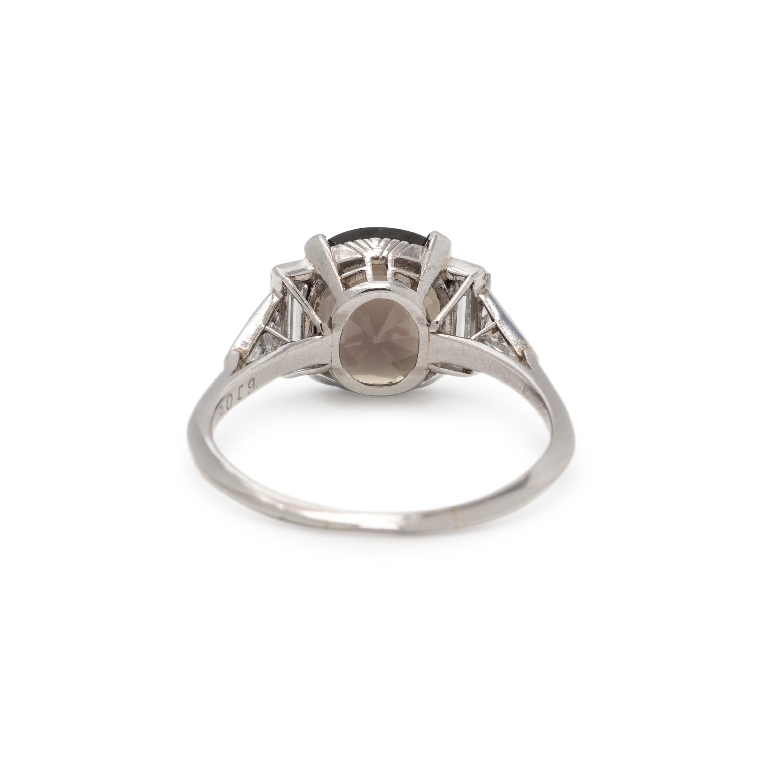 ALEXANDRITE AND DIAMOND RING