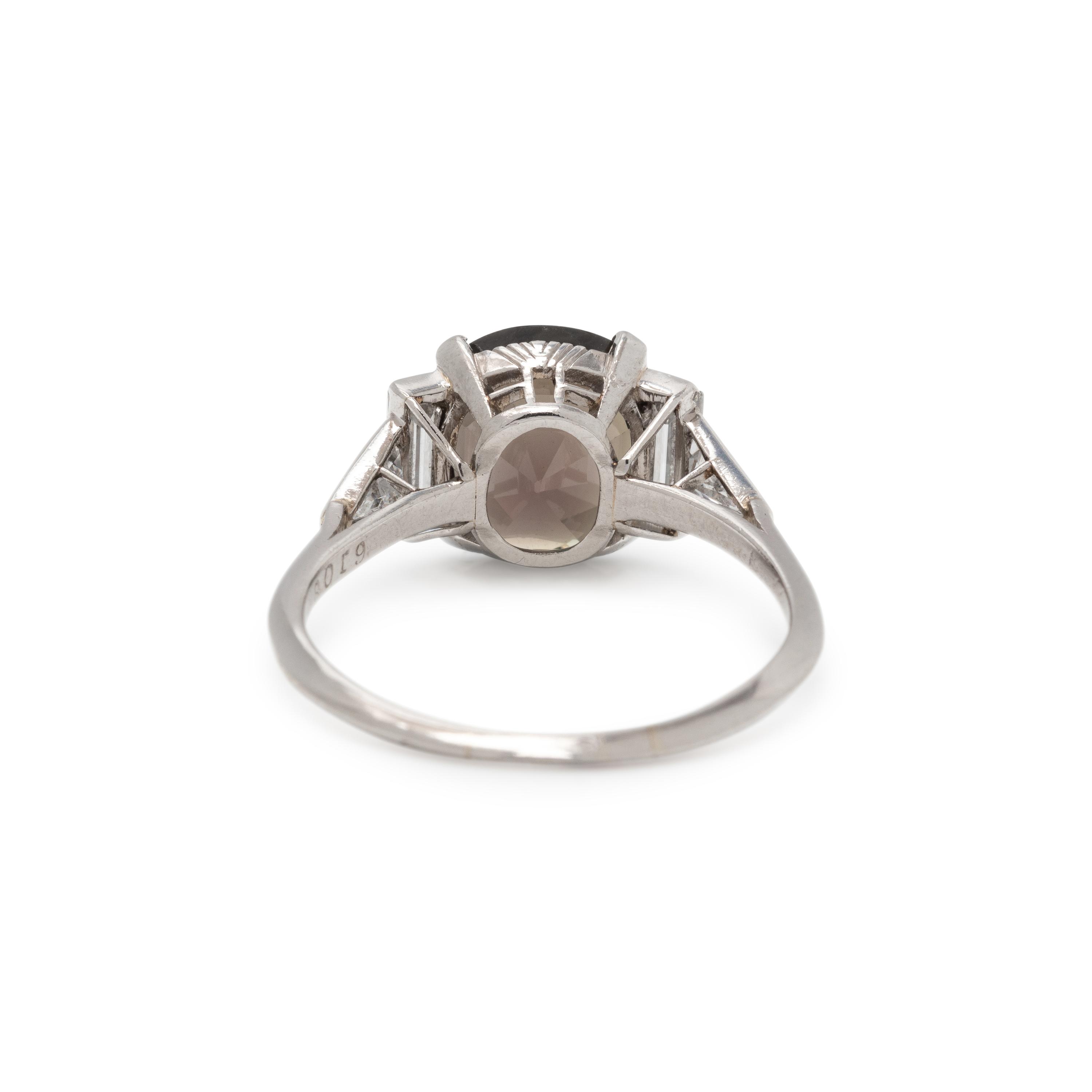 ALEXANDRITE AND DIAMOND RING