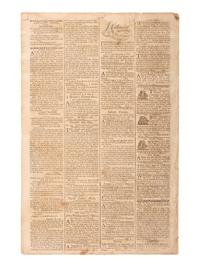 [HAMILTON, Alexander (1757-1804)]. Columbian Centinel. Vol. XIV, No. 1. Boston, MA: Benjamin Russell, 15 Sept 1790.
