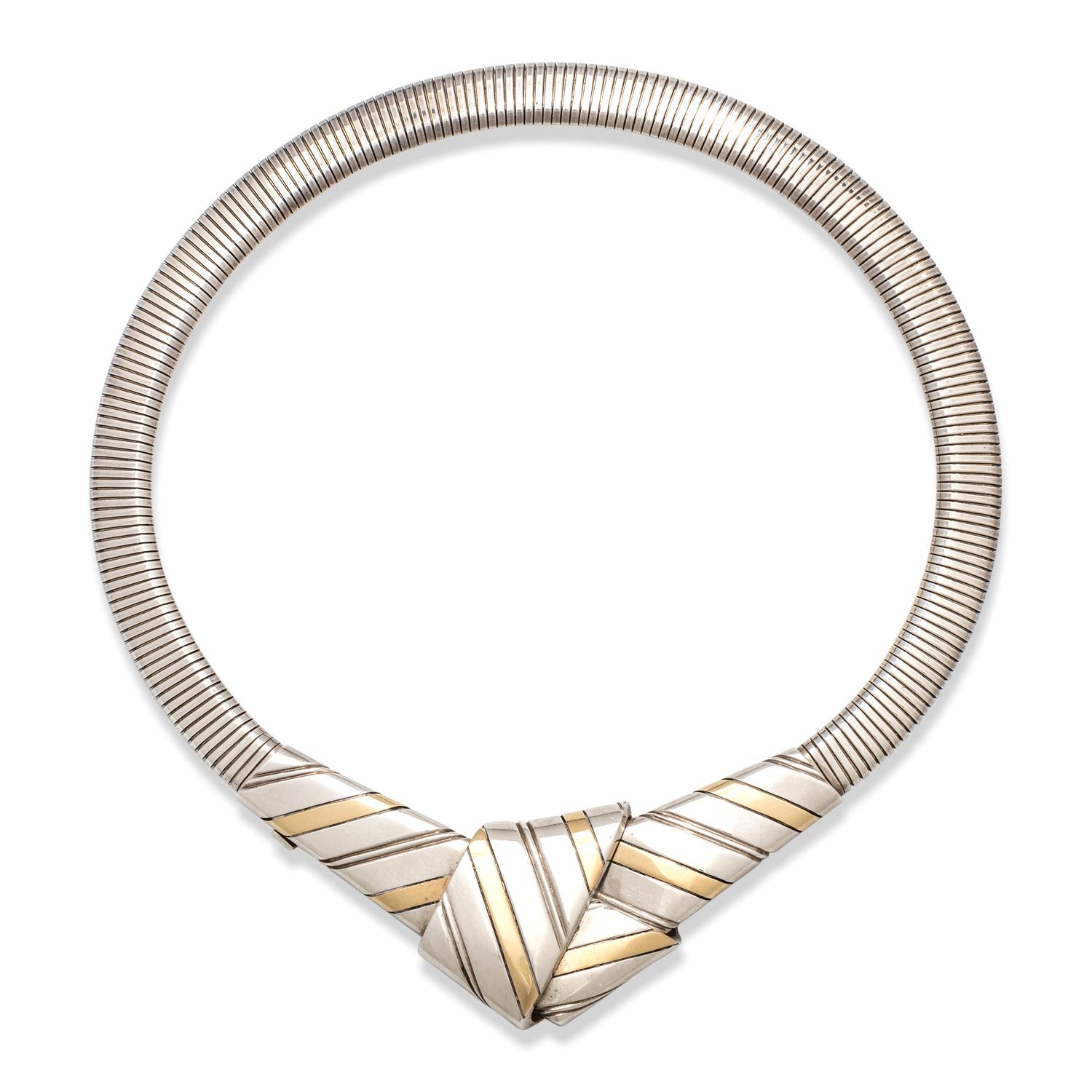 MICHAEL BONDANZA, STERLING SILVER KNOT MOTIF NECKLACE