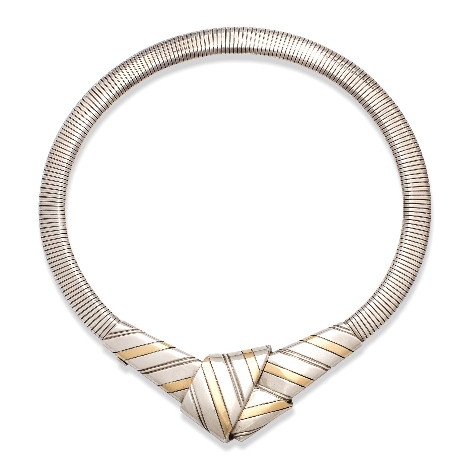 MICHAEL BONDANZA, STERLING SILVER KNOT MOTIF NECKLACE