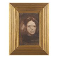 Eugène Carrière (French, 1849-1906) — Étude de Tête d'Enfant (Likely a Portrait of the Artist's Daughter, Élise Carrière) , c. 1882-85