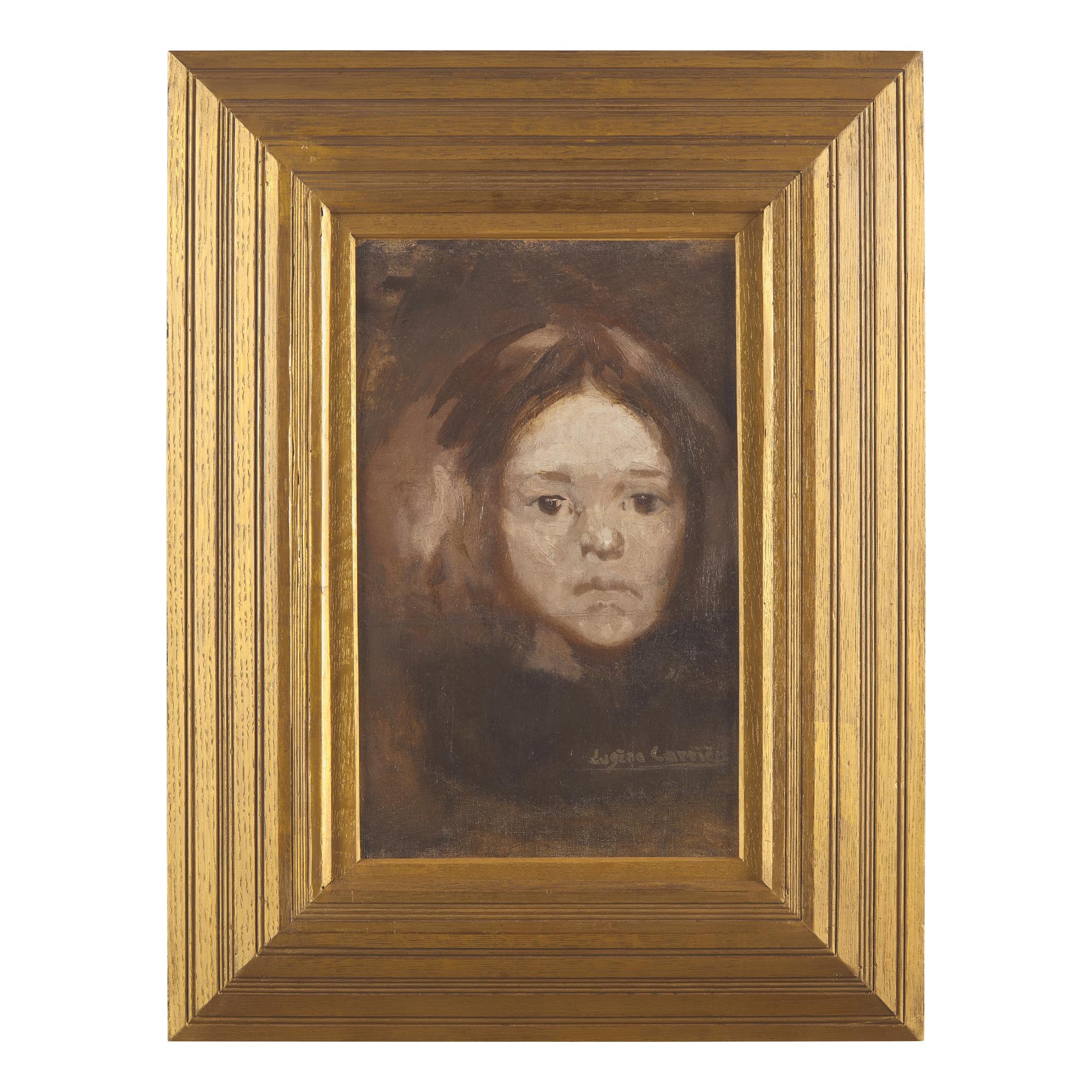 Eugène Carrière (French, 1849-1906) — Étude de Tête d'Enfant (Likely a Portrait of the Artist's Daughter, Élise Carrière) , c. 1882-85