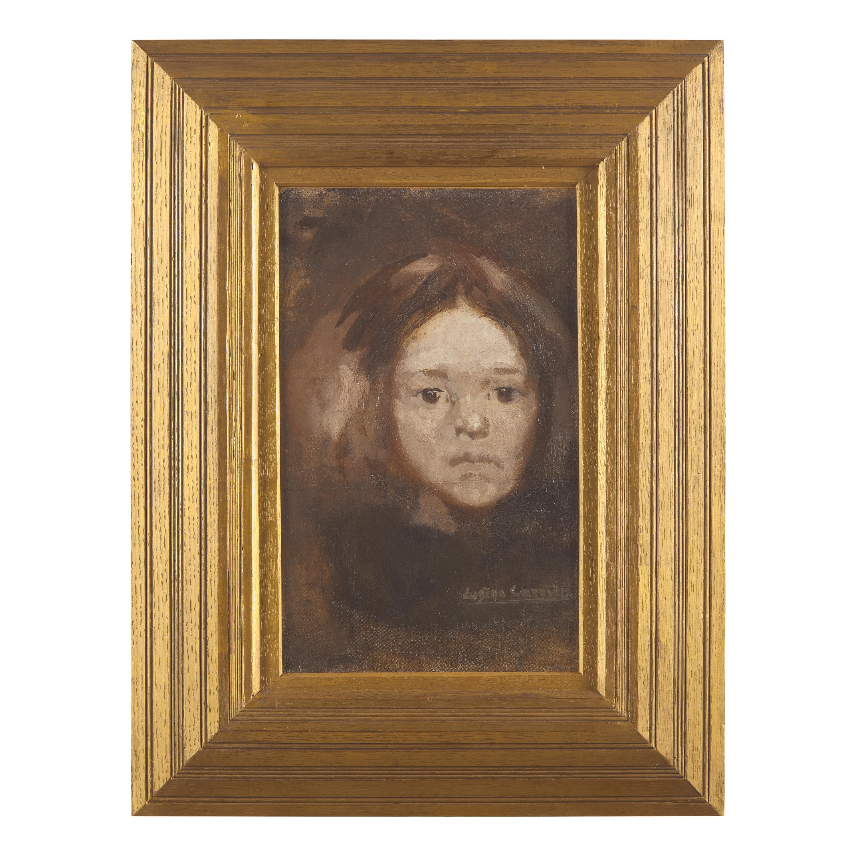 Eugène Carrière (French, 1849-1906) — Étude de Tête d'Enfant (Likely a Portrait of the Artist's Daughter, Élise Carrière) , c. 1882-85