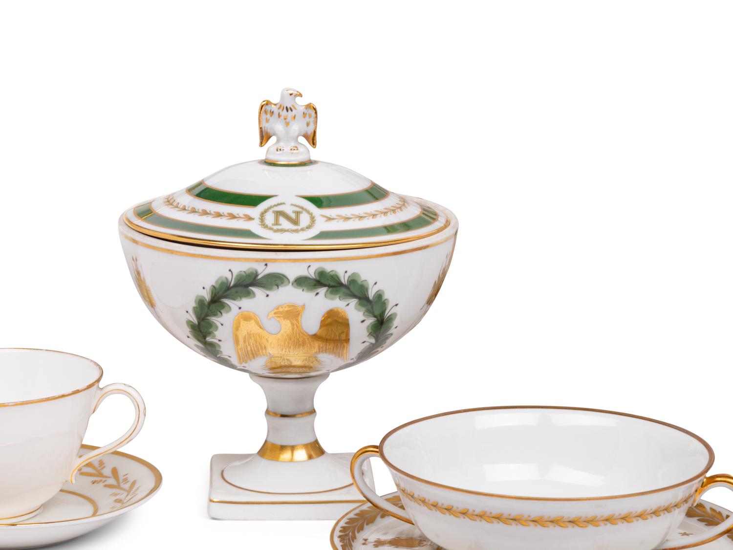 An Assembled Collection of Continental Porcelain Napoleonic Tableware