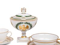 An Assembled Collection of Continental Porcelain Napoleonic Tableware