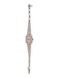 PLATINUM AND DIAMOND WRISTWATCH