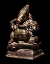 An Indian Bronze Figure of Ganesha