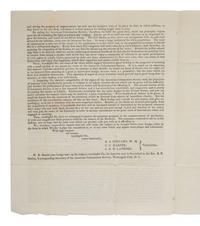 [LIBERIA]. Ancient York Masons circular suggesting donations to the American Colonization Society. Baltimore, MD, 4 July 1826. [ With :] Enclosed manuscript note suggesting a donation of ten dollars.