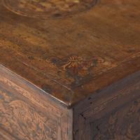 A miniature Italian marquetry inlaid walnut cassone or document box 17th century