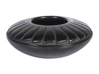 Blackware Pottery Jar, with Repeating Feather Pattern
