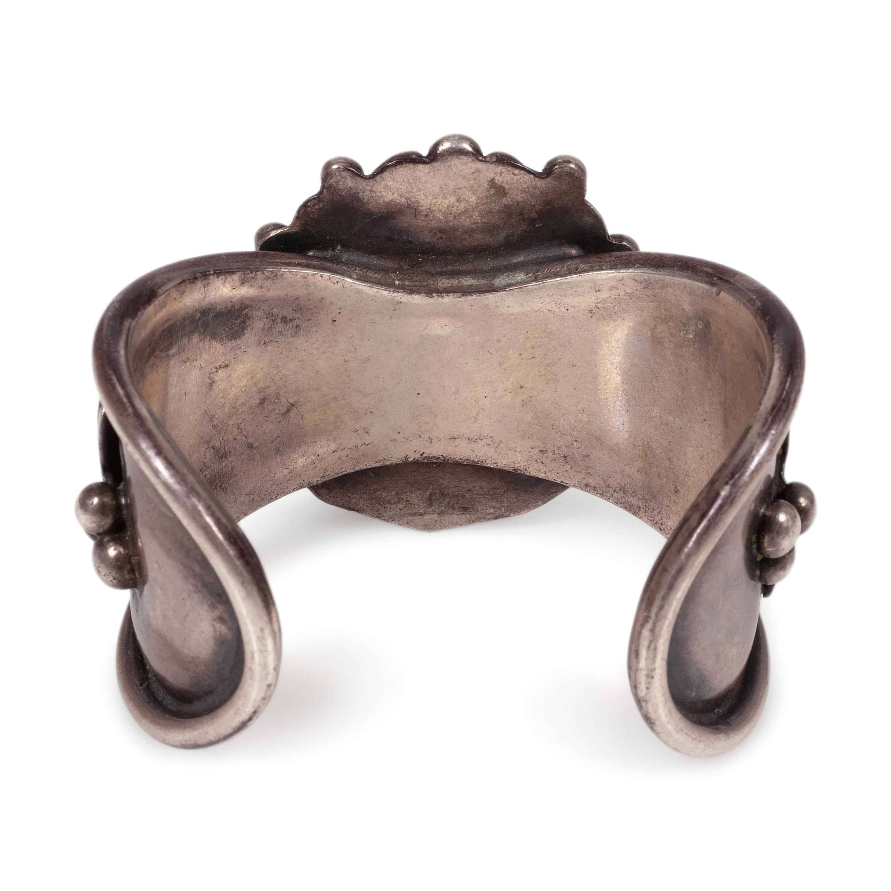 A Navajo Silver and Turquoise Cuff Bracelet