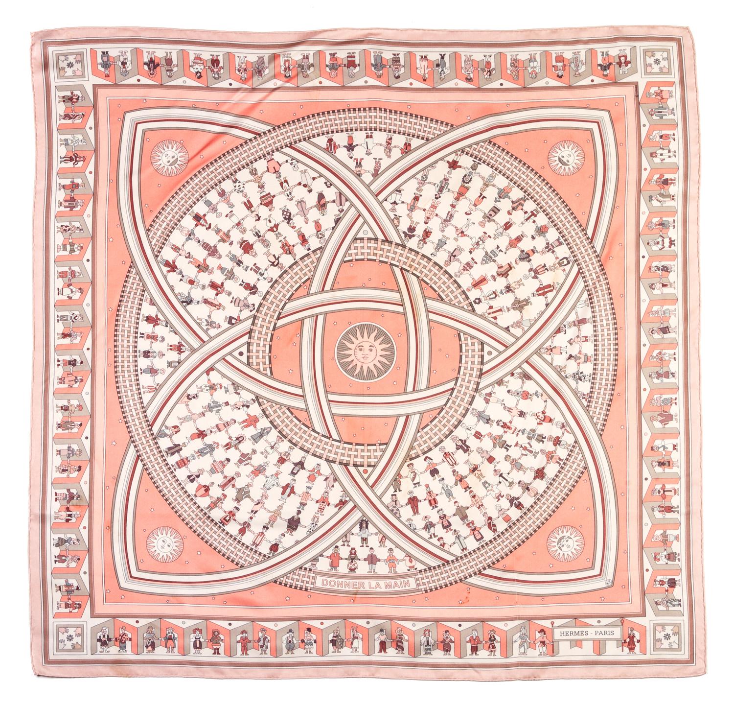 An Hermes Silk Scarf, 35 x 34 inches.