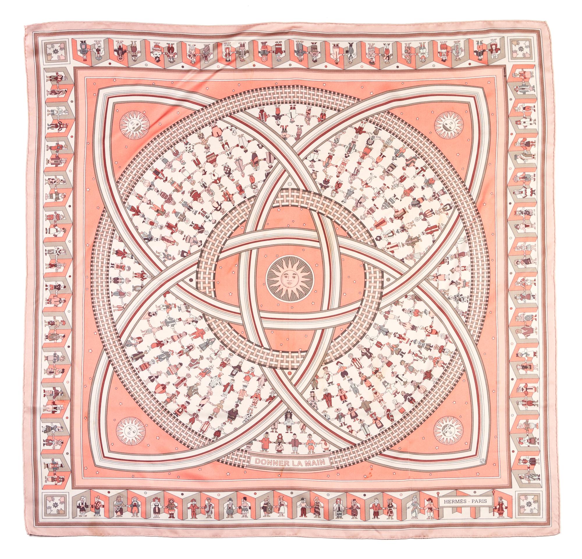 An Hermes Silk Scarf, 35 x 34 inches.