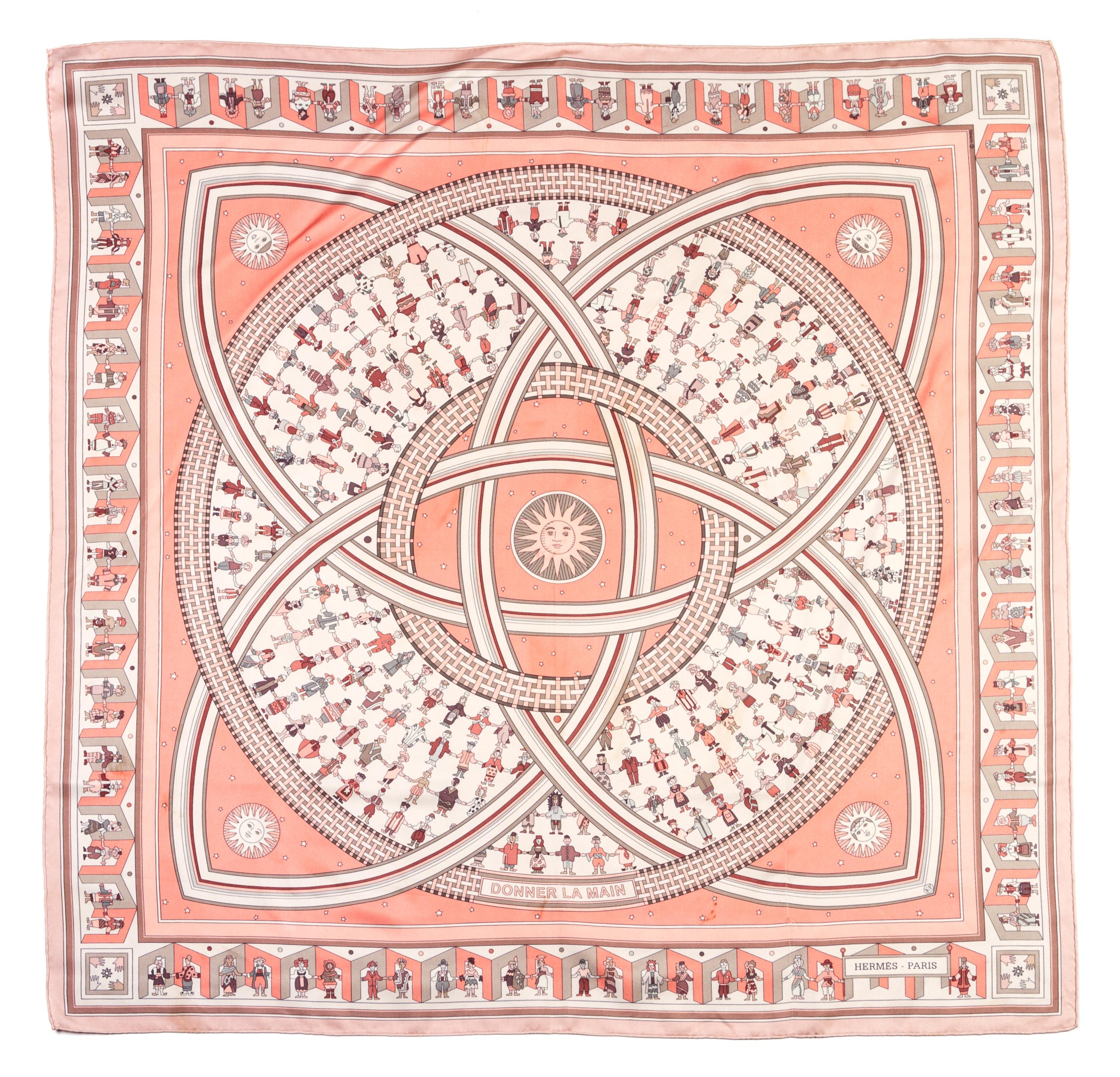 An Hermes Silk Scarf, 35 x 34 inches.
