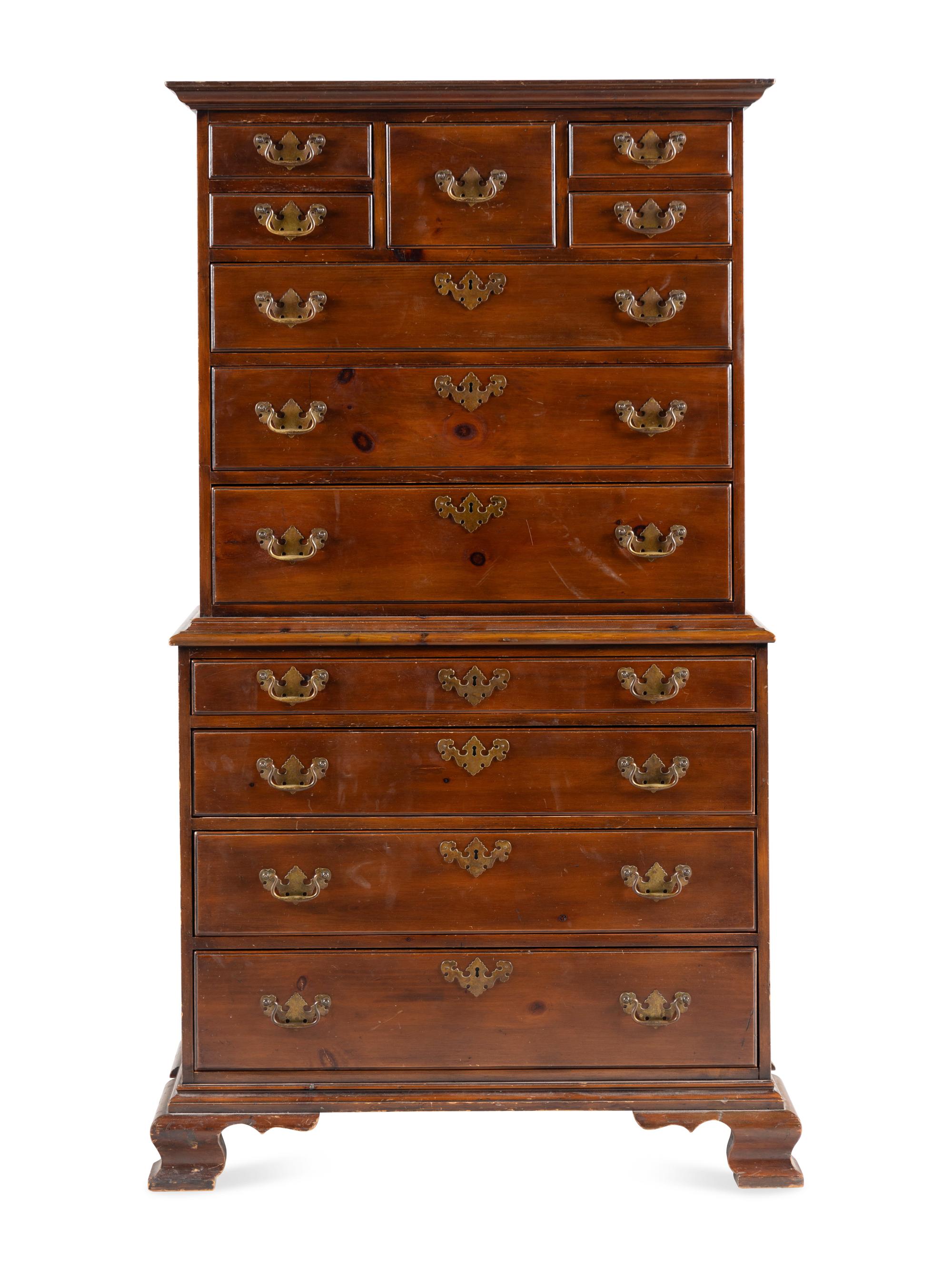 A George III Style Pine Chest-on-Chest
