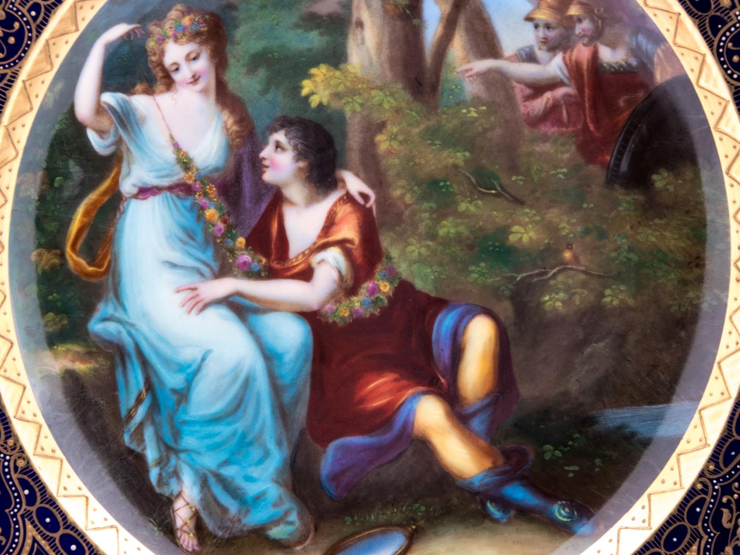 A Vienna Painted and Parcel Gilt Porcelain Cabinet Plate