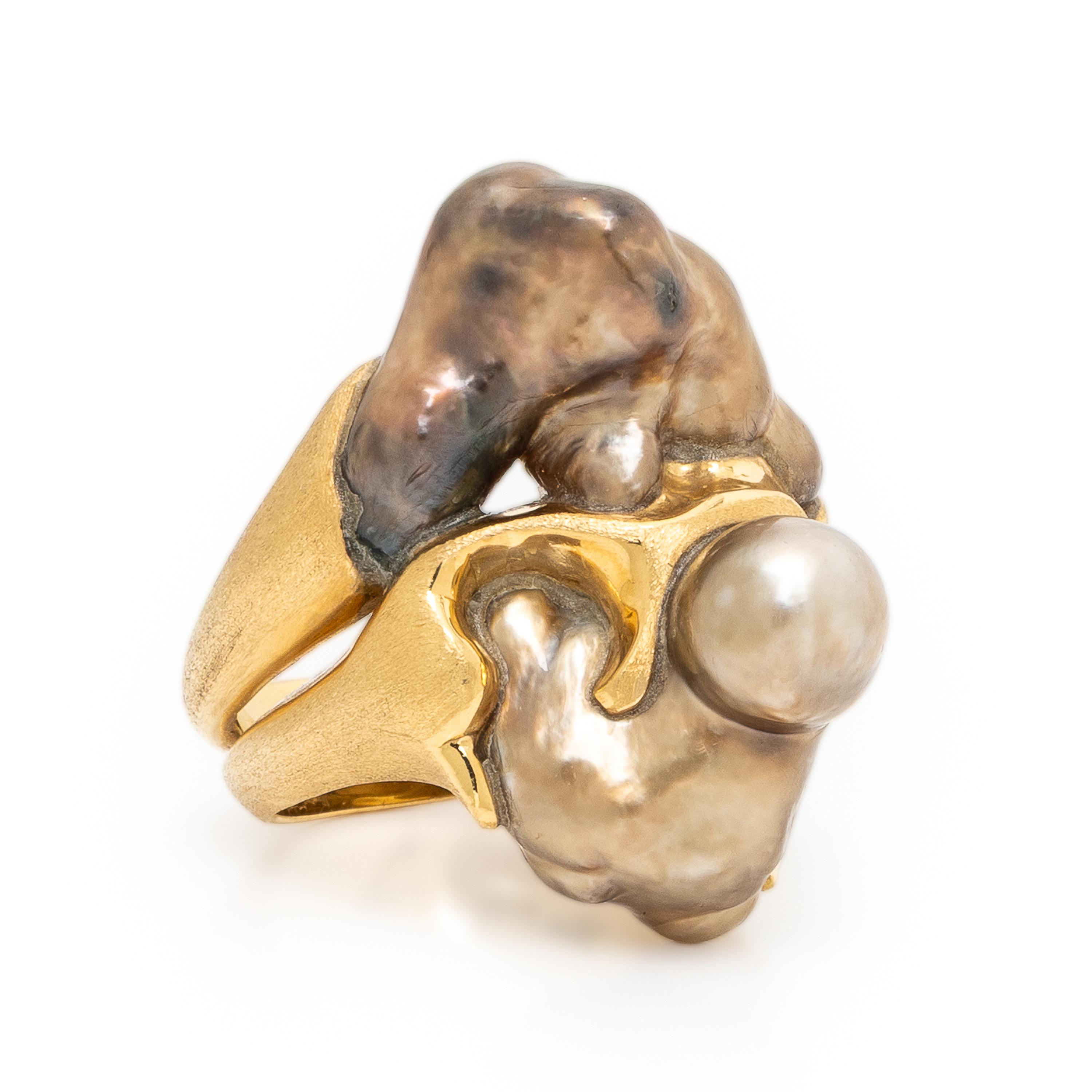 Yvel, Baroque Cultured Pearl and Yellow Gold Ring
