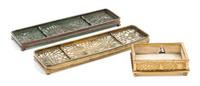 Tiffany Studios, EARLY 20TH CENTURY, a group of three Pine Needle pattern desk articles