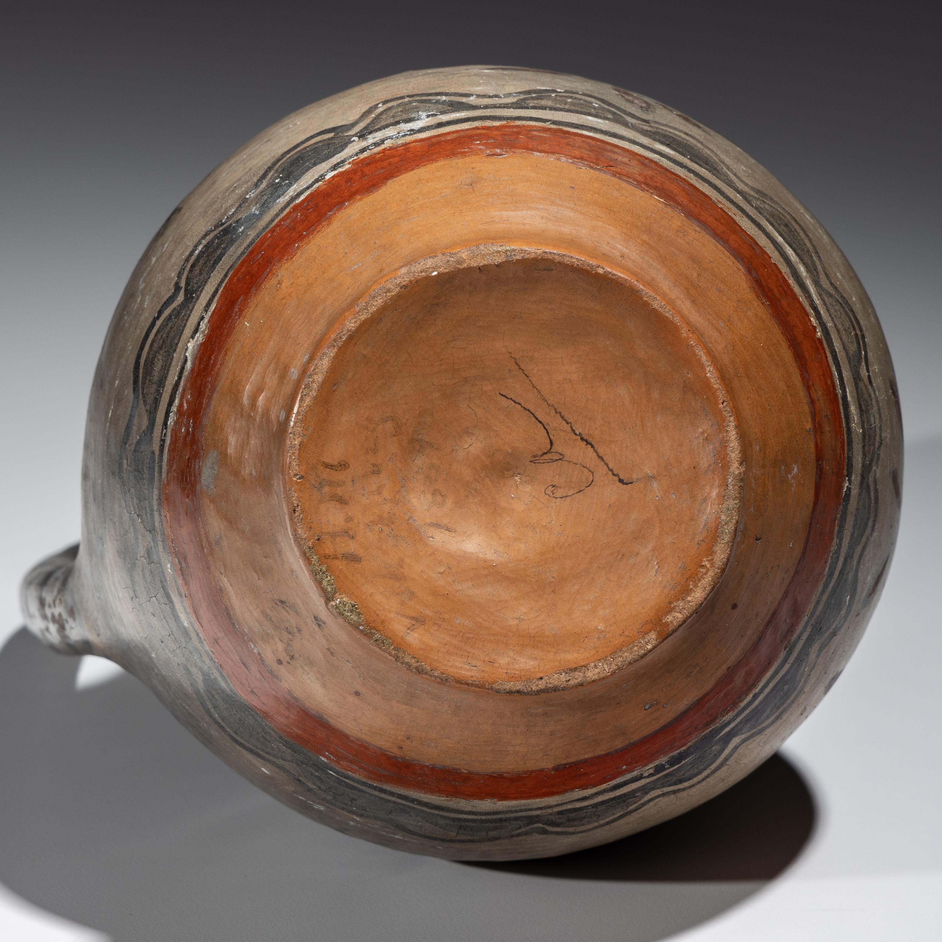 San Ildefonso Figural Polychrome Pottery Pitcher