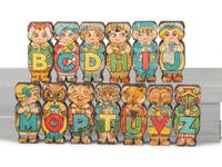 A Collection of Lithograph Paper on Wood Children's Learning Toys