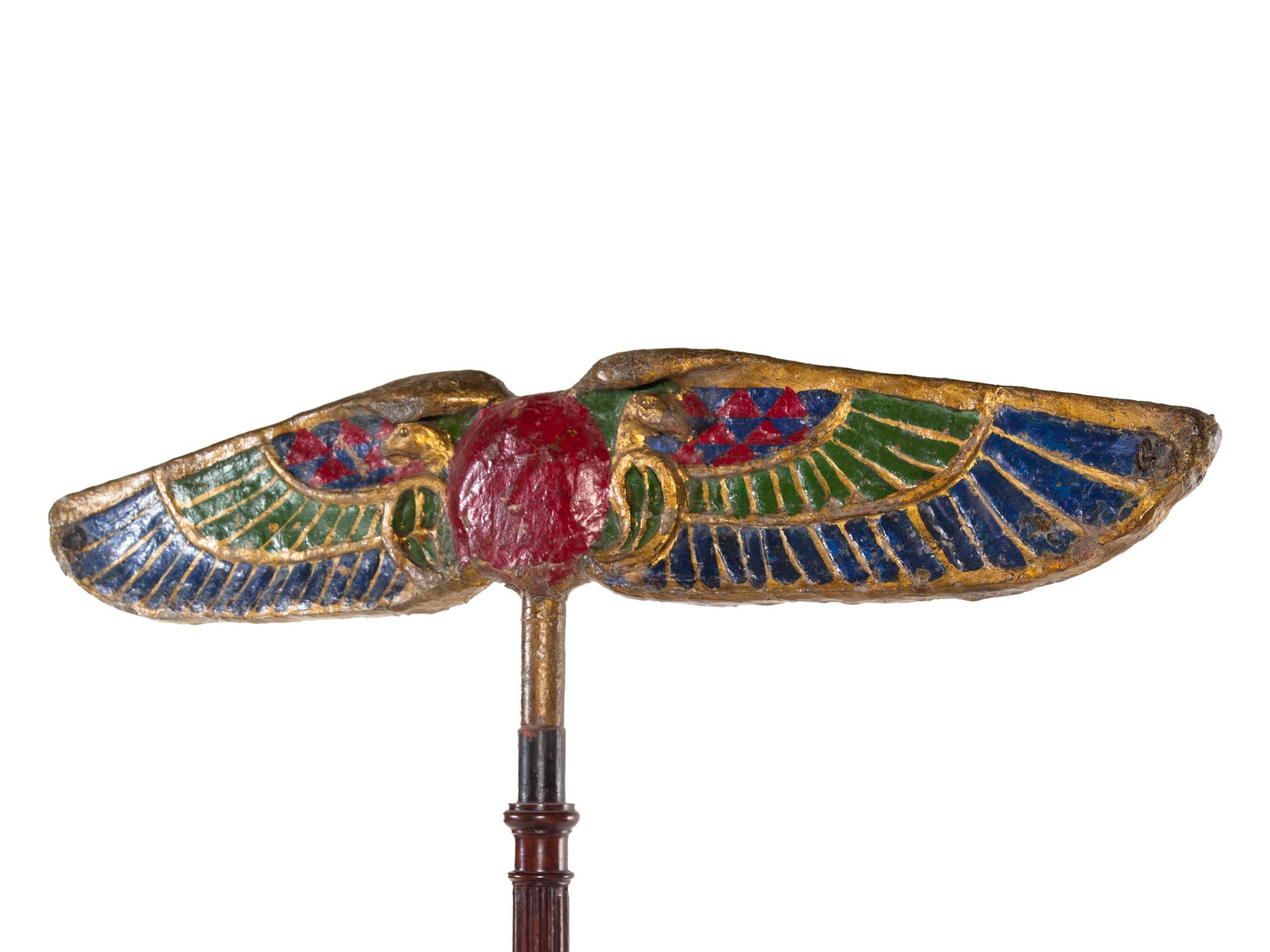 An Egyptian Revival Papier-Mâché Staff Head
