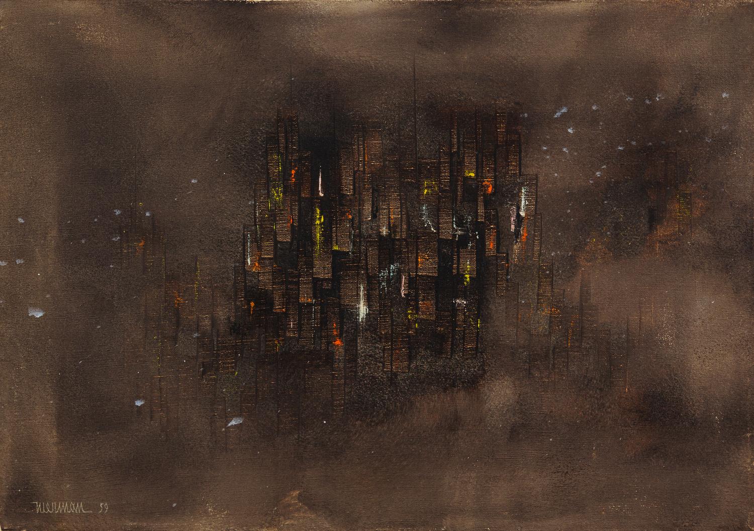 Leonardo Nierman, (Mexican, b. 1932), Cityscape, 1959