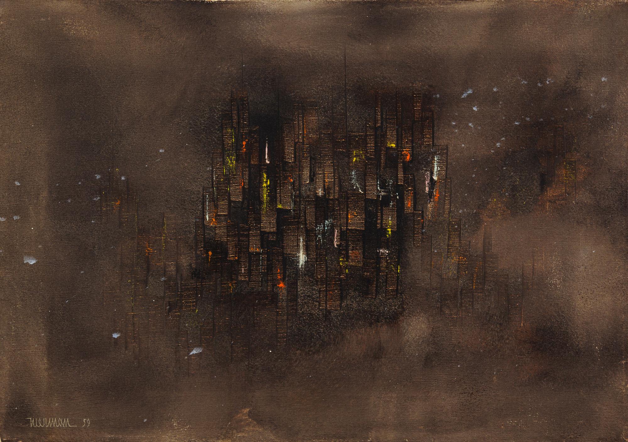 Leonardo Nierman, (Mexican, b. 1932), Cityscape, 1959