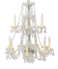 A Georgian Style Cut Glass Fourteen-Light Chandelier