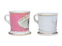 Two Musician's Porcelain Shaving Mugs