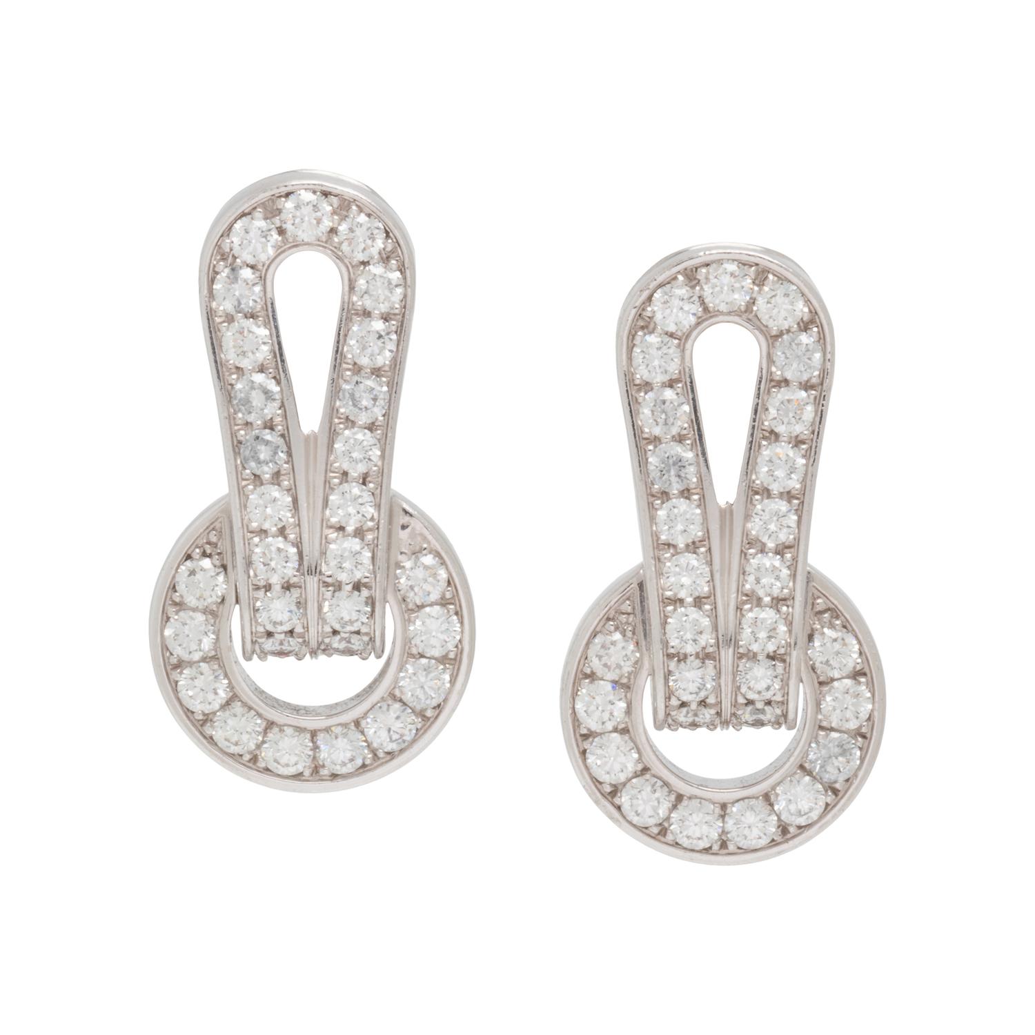CARTIER, DIAMOND 'AGRAFE' EARCLIPS