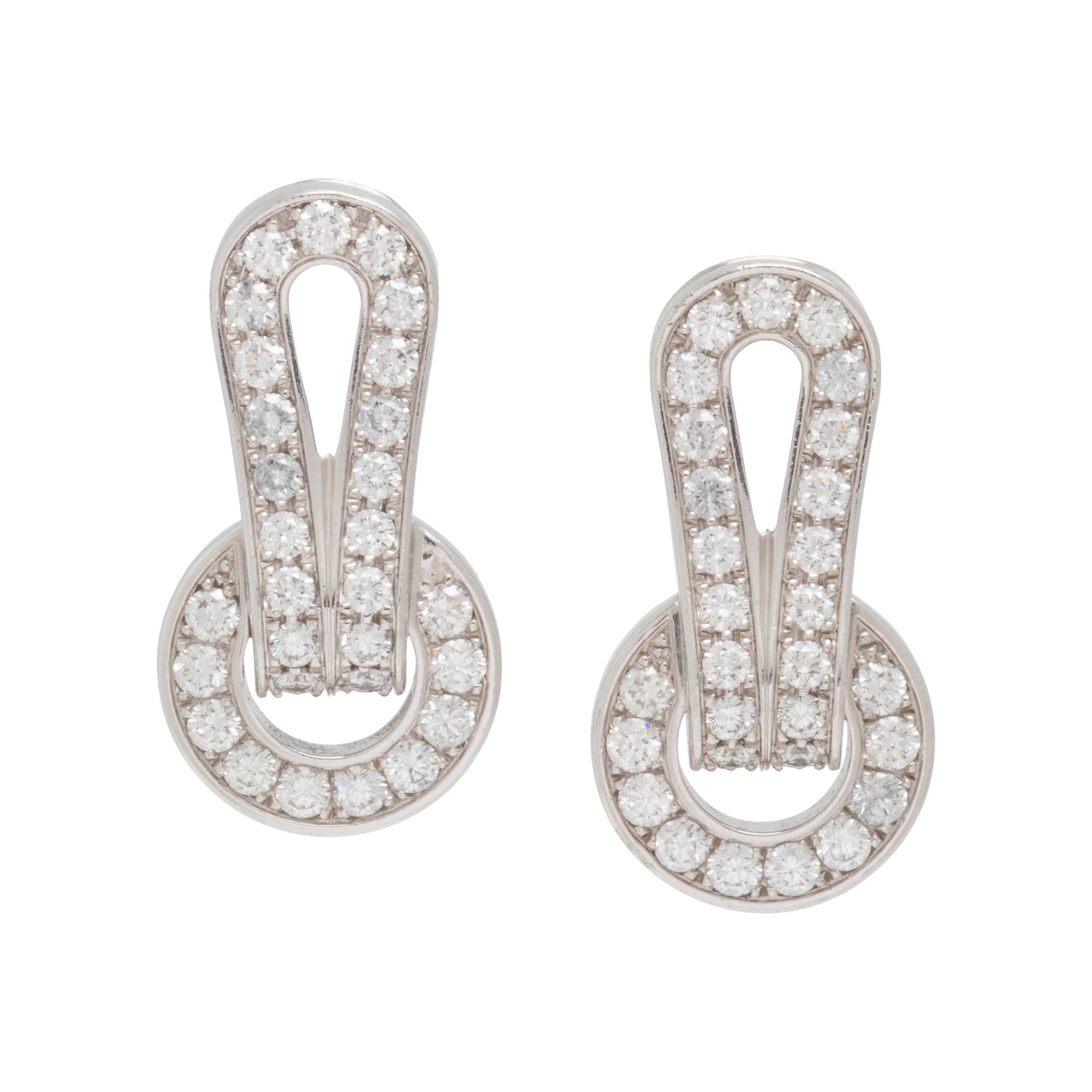 CARTIER, DIAMOND 'AGRAFE' EARCLIPS