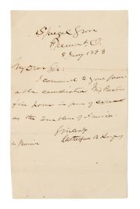 HAYES, Rutherford B.. Autographed letter signed ("Rutherford B. Hayes"), to Mr. Morrison, Spiegel Grove. Fremont, O., 8 January 1893.