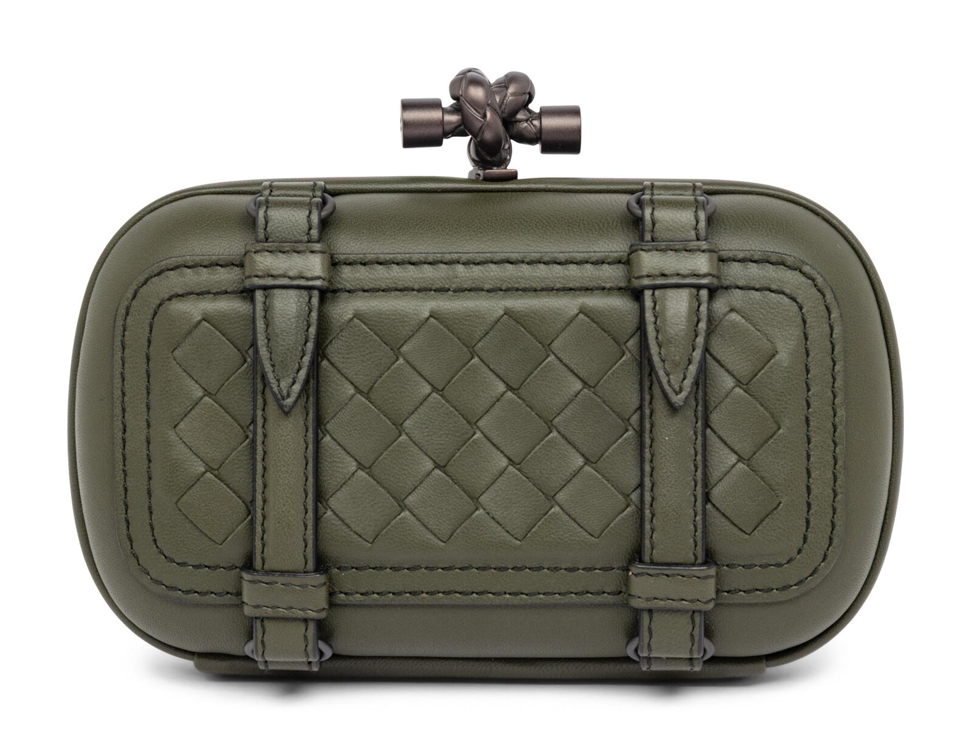 Bottega Veneta, Olive Green Buckled Knot Clutch
