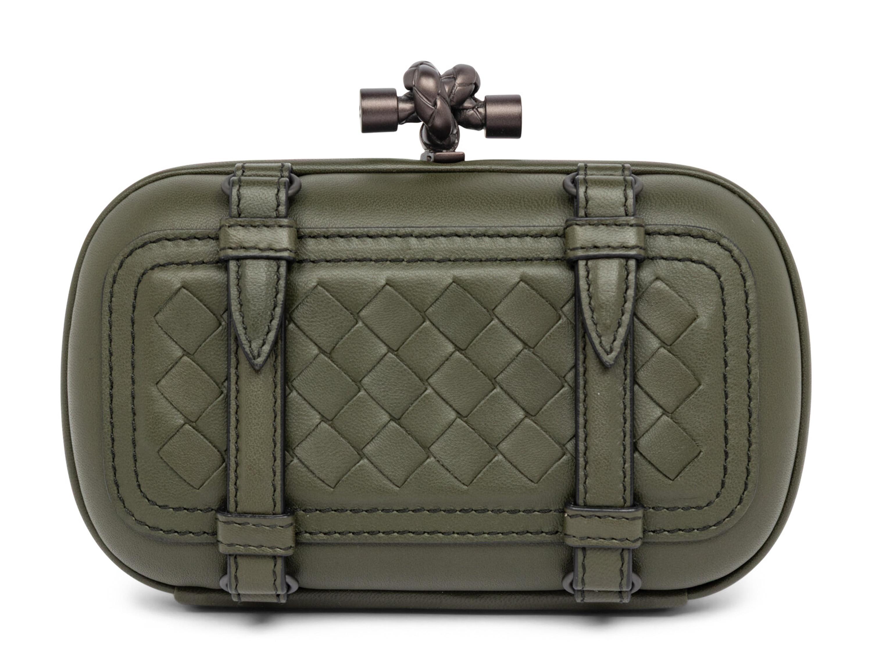 Bottega Veneta, Olive Green Buckled Knot Clutch