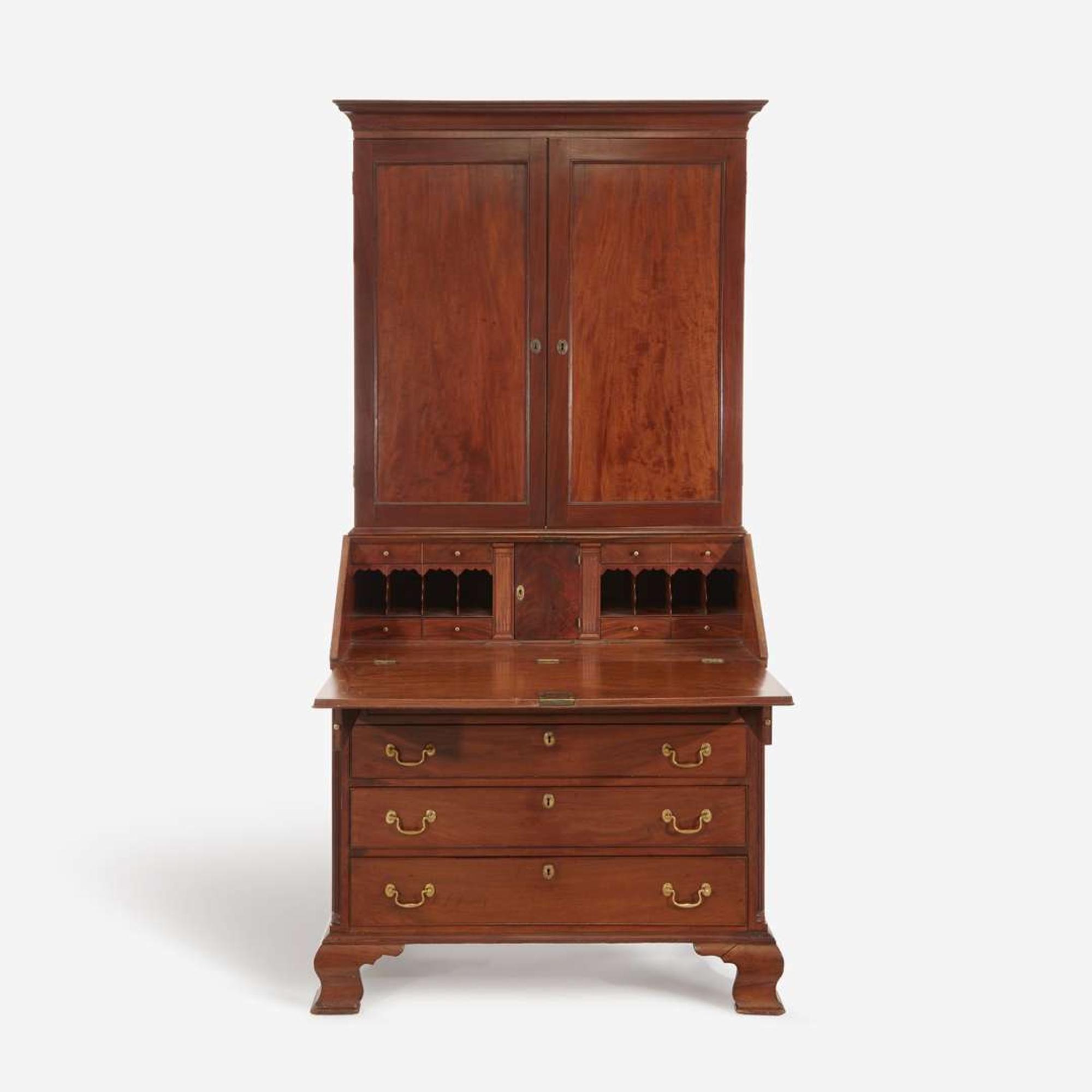 A Chippendale mahogany desk and bookcase John Janvier, Sr. (1749-1801), Cantwell's Bridge, New Castle County, Delaware, dated, "May 15th 1794"