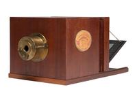 [CAMERAS]. Full scale replica 1839 Giroux daguerreotype camera by Robert Lisle, 1991.
