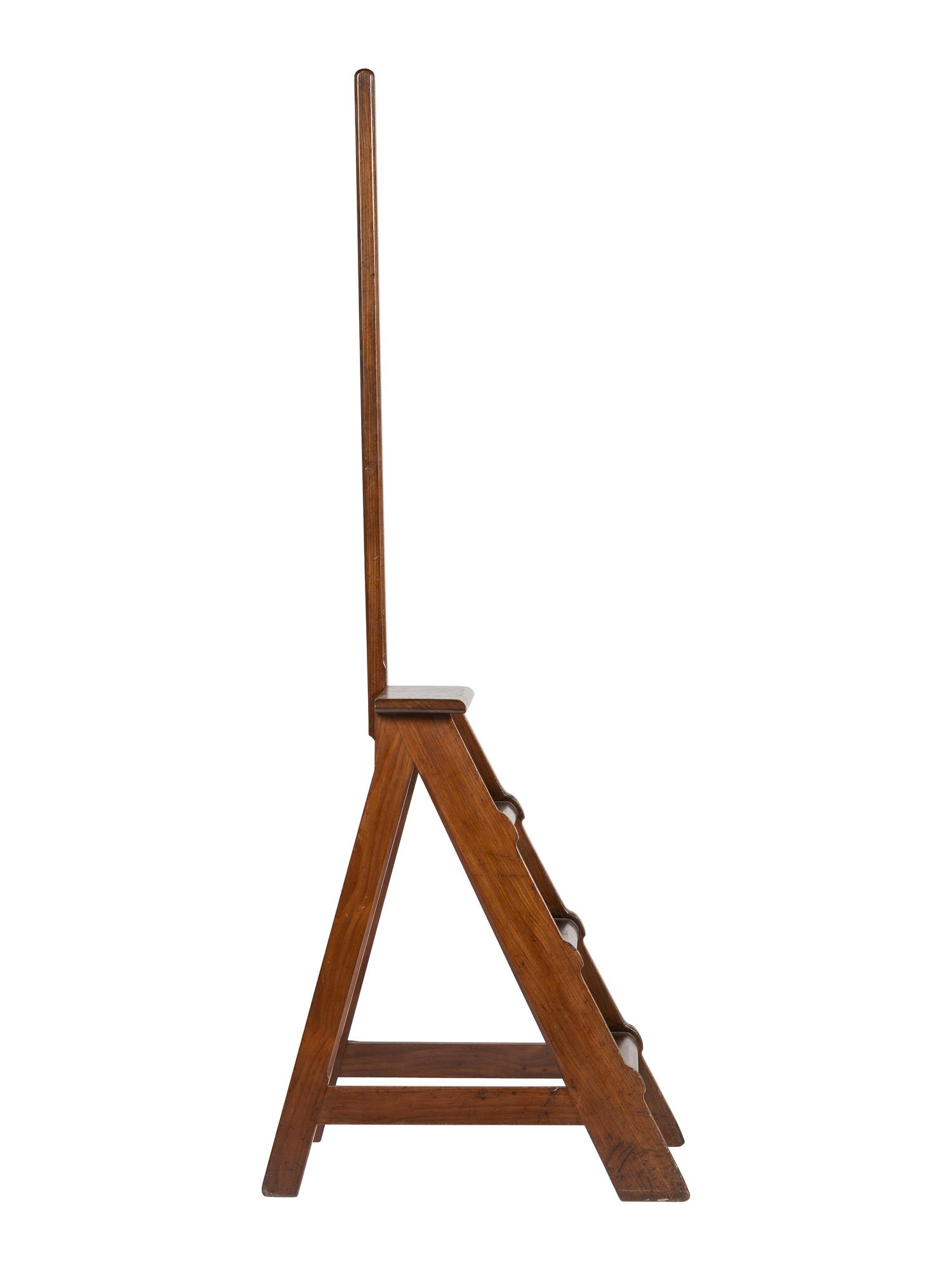 A Set of Walnut Library Steps