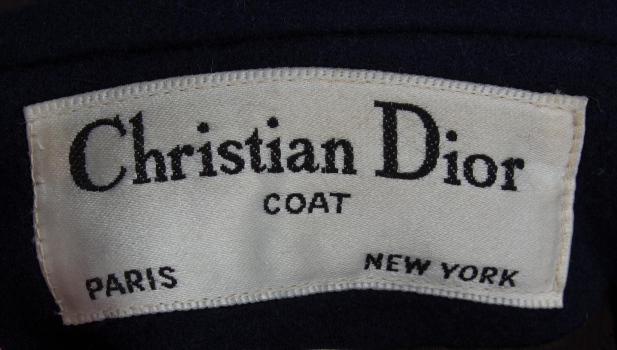 A Christian Dior Navy Wool Nautical Coat, No size.