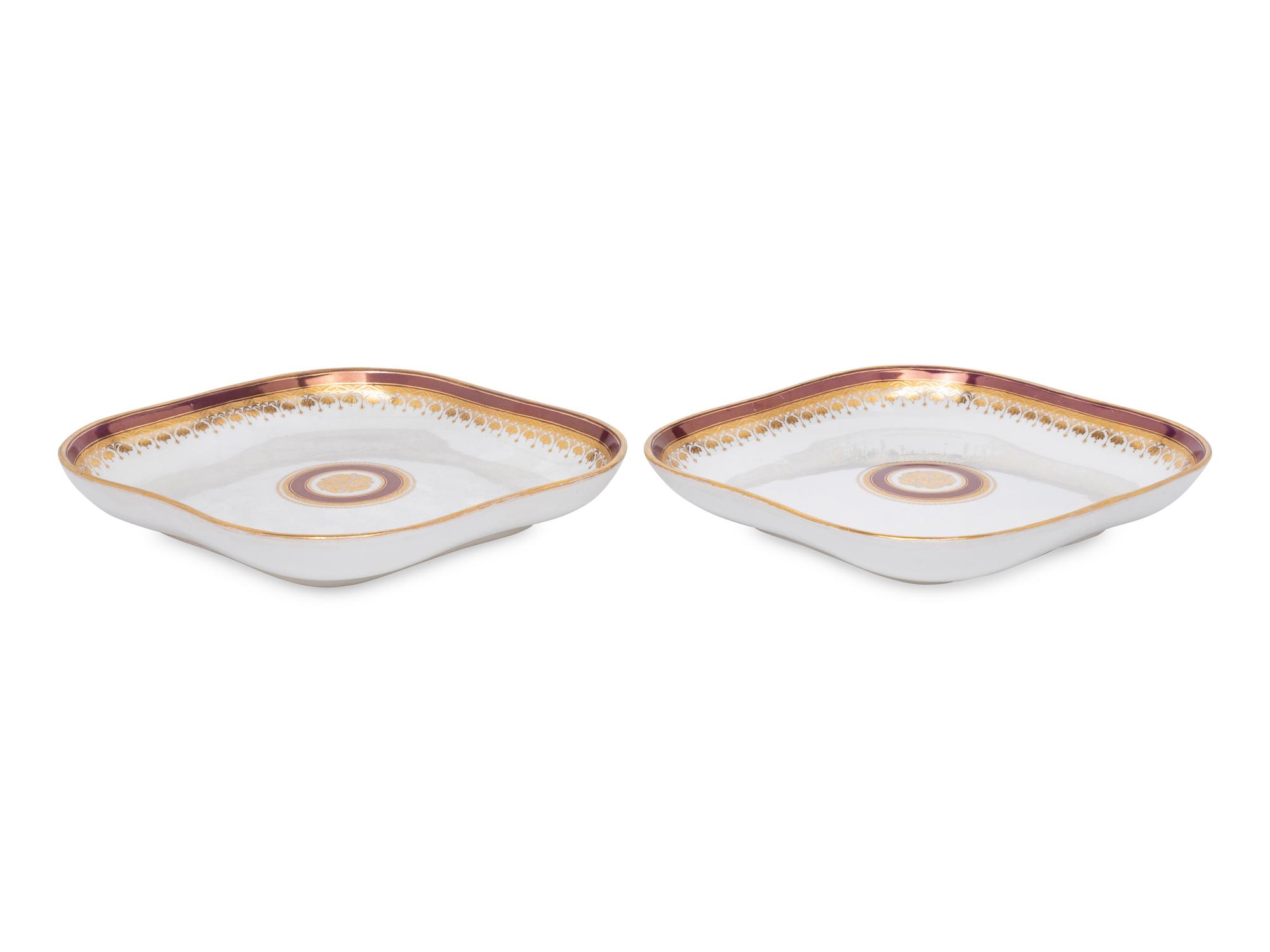 A Pair of Vienna Porcelain Square Dishes