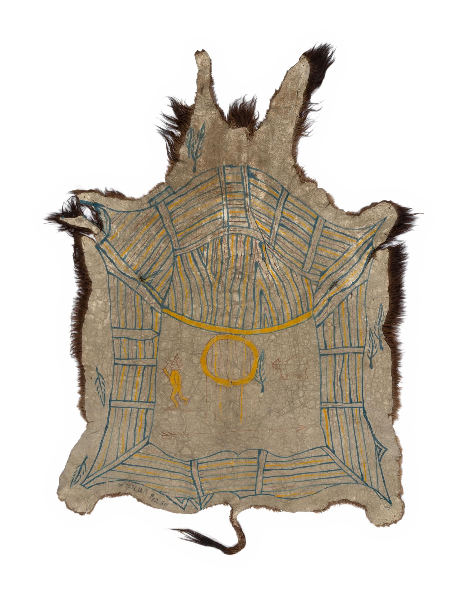 Ojibwa Painted Buffalo Robe