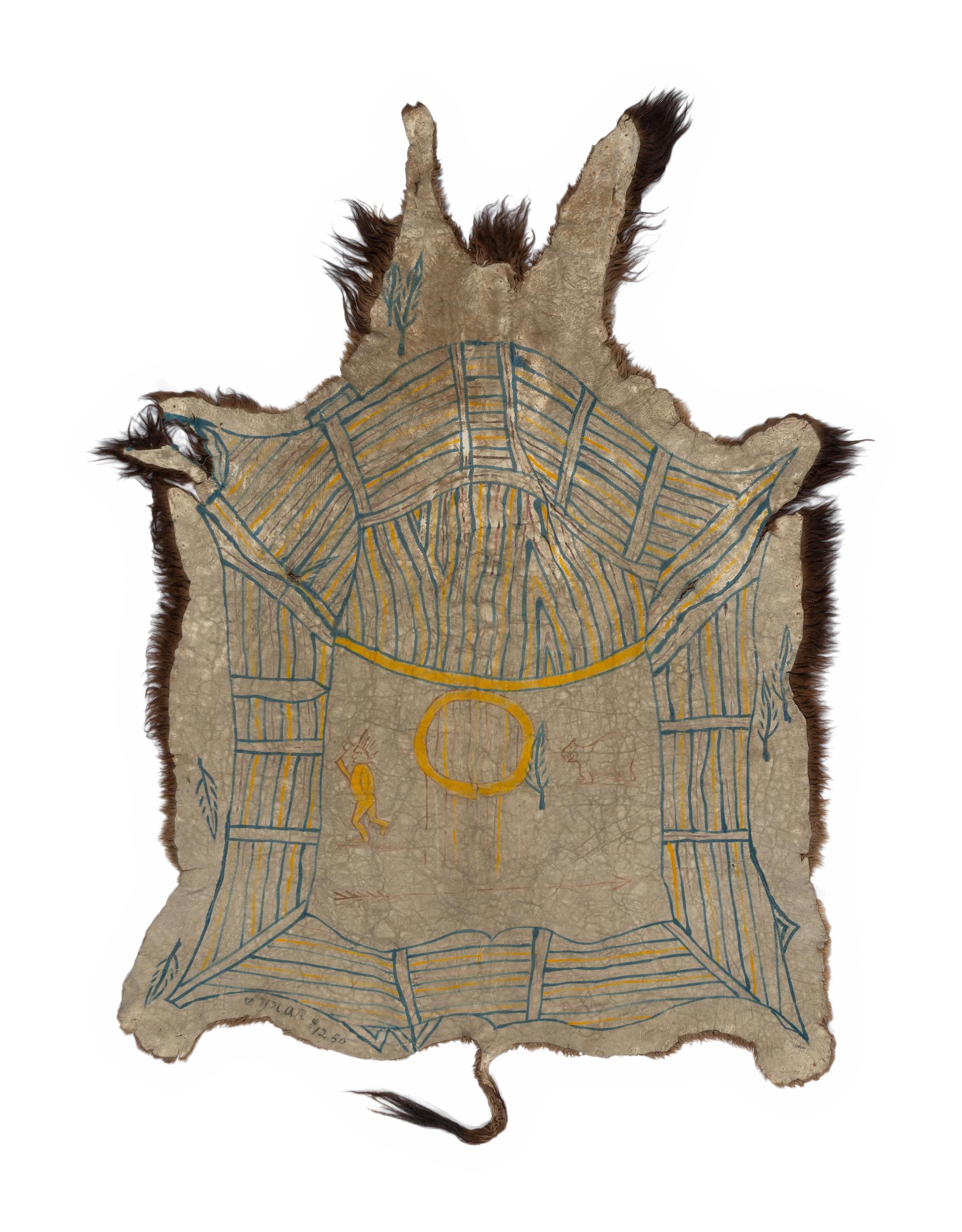 Ojibwa Painted Buffalo Robe