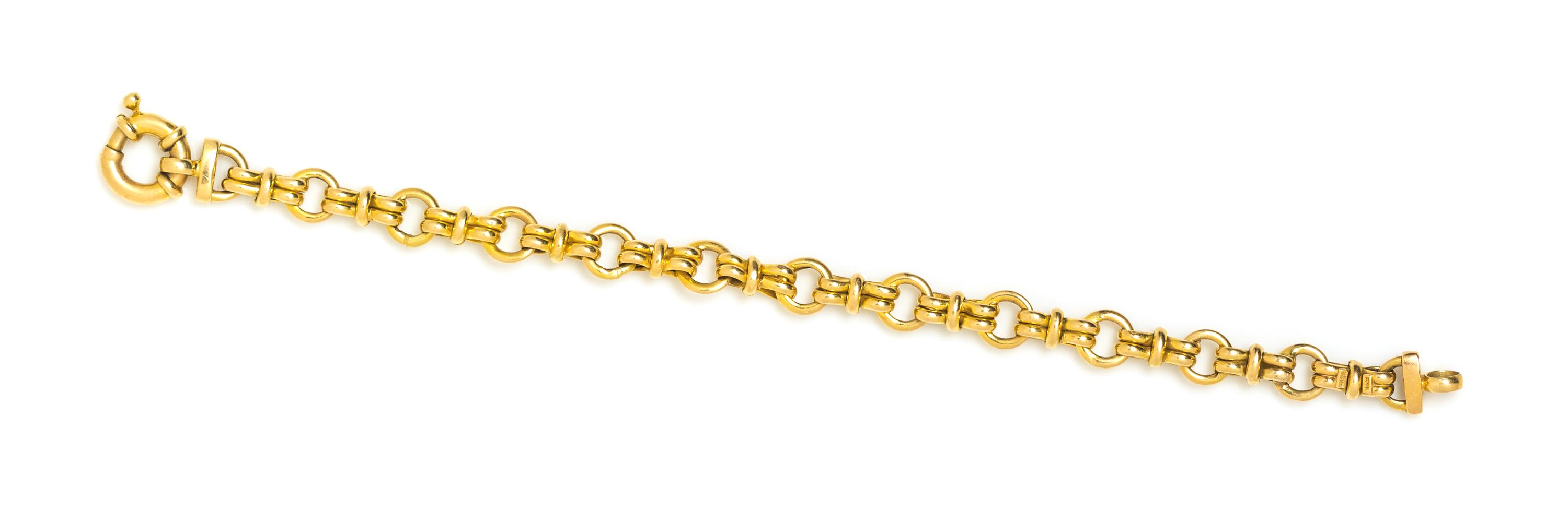 A 14 Karat Yellow Gold Fancy Link Bracelet, 8.10 dwts.