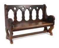 An English Gothic Style Bench — 19TH CENTURY